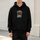 Black hoodie with pirate cereal themed graphic print