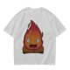 Olive T-Shirt With Cute Calcifer Fire Demon Print