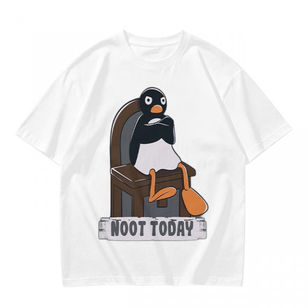 Olive T-shirt with Pingu Penguin 'Noot Today' Graphic Print