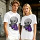 Olive T-Shirt With Grumpy Vampire Holding Coffee Mug Print