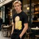 Olive T-Shirt With Cute Cartoon Bread And Butter Graphic
