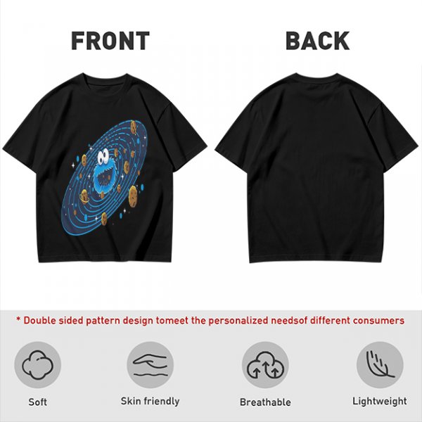 Olive T-Shirt With Cookie Monster Space Galaxy Cookie Print