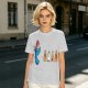 Olive T-Shirt With Blue Monster And Ghost Graphic Print
