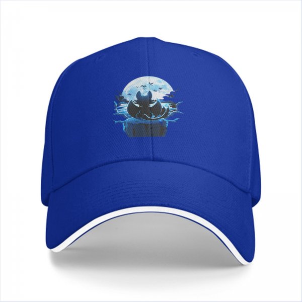 Black baseball cap with bat and full moon gothic graphic