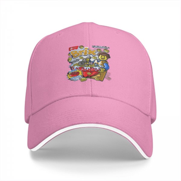 Black Baseball Cap With Lego Brix Graphic Print