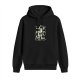 Black Hoodie With Playful Black Cat Doodle Print Design