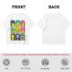 Olive T-shirt with One Piece x Simpsons Style Character Grid Print
