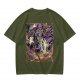 Olive T-Shirt Featuring Fantasy Wizard Card Artwork