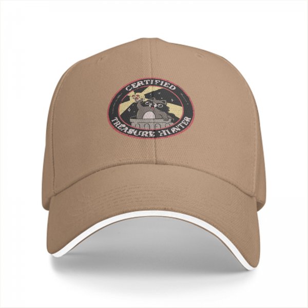 Certified Treasure Hunter Raccoon Graphic Black Baseball Cap