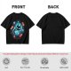 Olive t-shirt with space astronaut cat and goldfish graphic