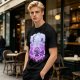 Olive T-shirt with Luffy Gear 5 Sun God Nika Anime Graphic Print