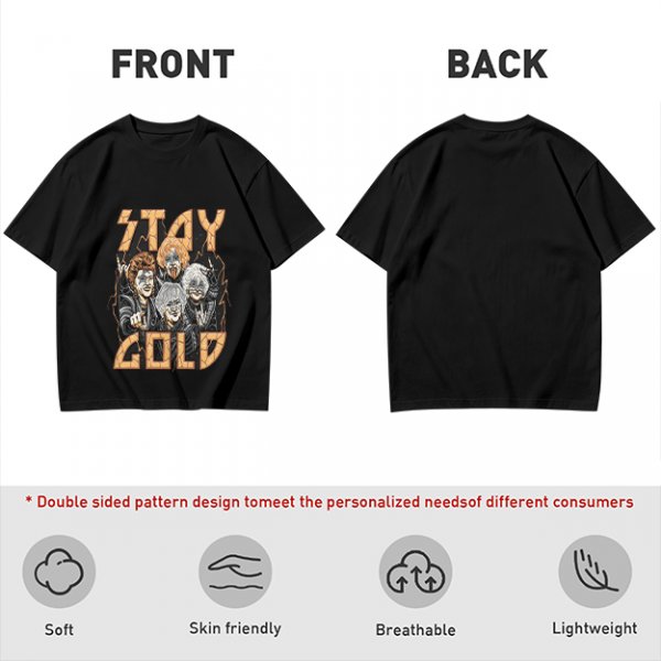 Olive Graphic T-Shirt with Stay Gold Rock Band Artwork