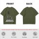 Olive T-Shirt With Anime Characters Crossing Crosswalk Print