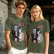 Olive T-shirt with Frankenstein and Bride 'I'm Not Even Frankenstein' Print