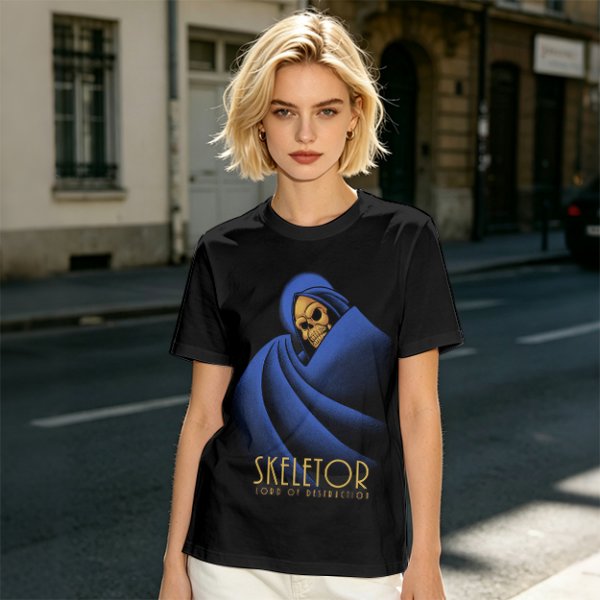 Olive T-Shirt Featuring Skeletor Lord of Destruction Graphic