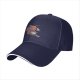 Black baseball cap with cute squirrel holding a steaming tea cup
