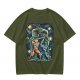 Olive T-shirt with Starry Night Style He-Man vs Skeletor Art