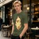 Olive T-Shirt With Cute Cartoon Chick Graphic