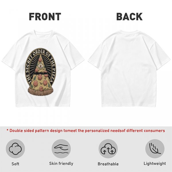 Olive T-Shirt With The Secret Order Of The Pizza All-Seeing Eye Print