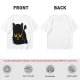 Olive T-Shirt with Relaxed Black Cat Graphic Design