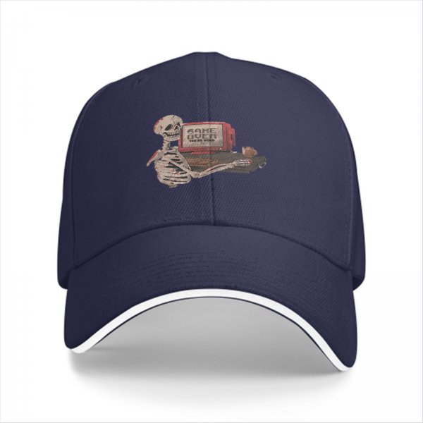 Black baseball cap with skeleton gaming 'Game Over' graphic