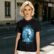 Olive T-Shirt With Blue Warrior Silhouette Graphic Print
