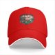 Black baseball cap with forest spirit creature graphic print