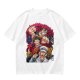 One Piece Straw Hat Luffy, Kid and Law Graphic Print T-Shirt