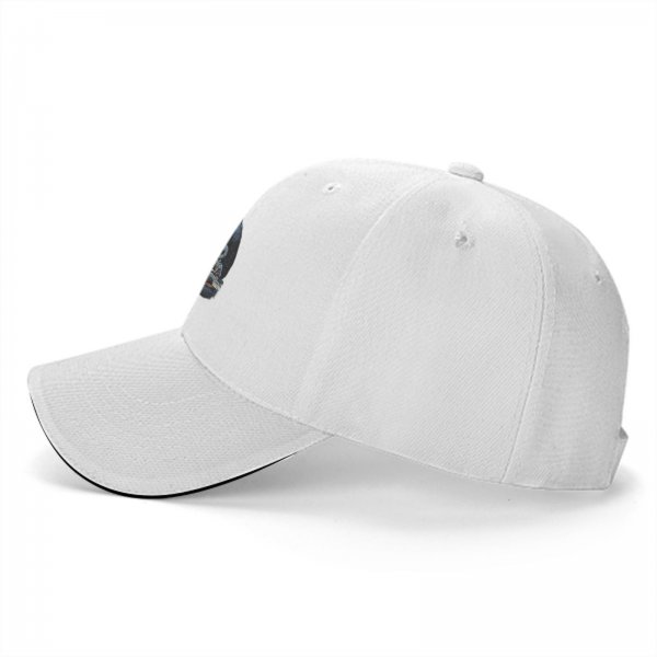 Black baseball cap with cryptid alien campfire graphic design