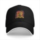 Black Baseball Cap With Mushroom Cloud Explosion Graphic Print