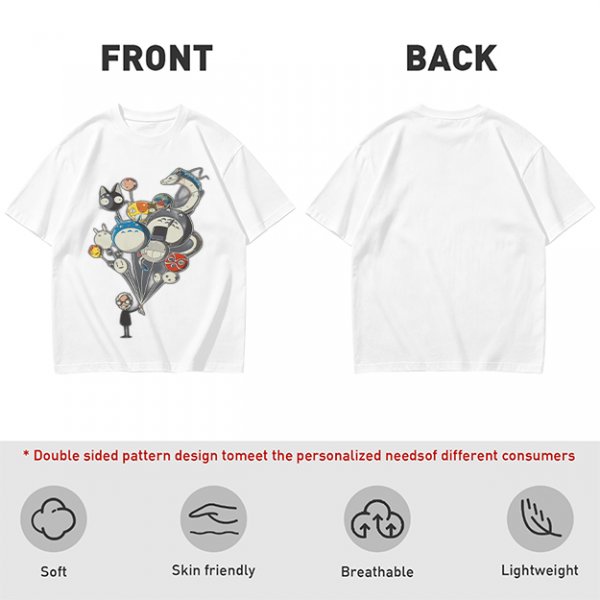 Olive T-Shirt With Studio Ghibli Character Balloon Print