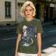 Olive Anime Dragon Graphic Short Sleeve T-Shirt