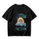 Olive Summer Umbrella Graphic T-Shirt with Retro Beach Illustration