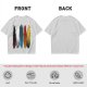 Olive Green T-Shirt With Vertical Colorful Brushstroke Figure Art