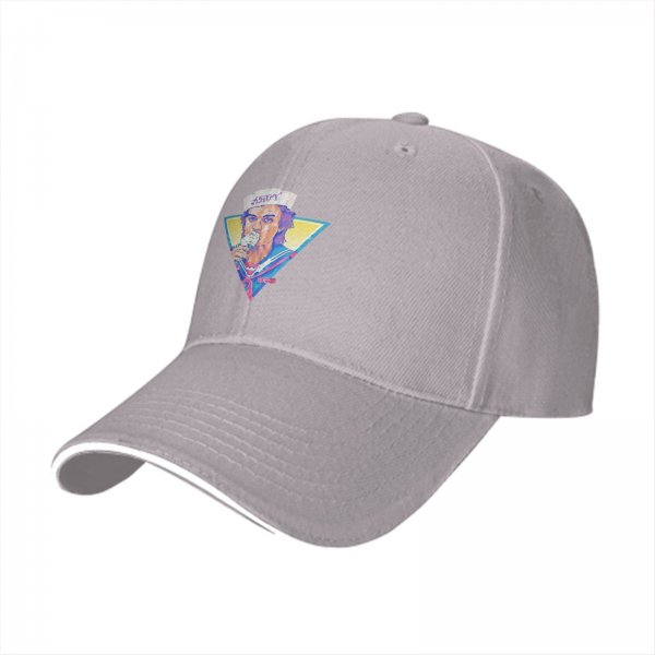 Black baseball cap with Stranger Things Steve Harrington Scoops Ahoy graphic