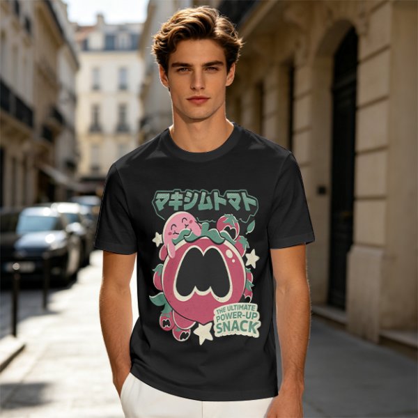 Kirby Maxim Tomato Power-Up Snack Graphic T-Shirt