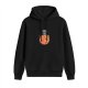 Black Hoodie With Cute Cat On Orange Planet Artwork