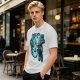 Olive Green T-Shirt With Alien Warrior Graphic Print