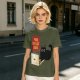 Black cat typing on laptop with 'Purr My Last Email' graphic t-shirt