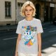 Olive t-shirt with playful unicorn rainbow poop and glitter fart graphic