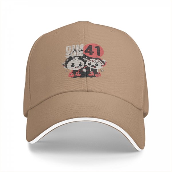 Black baseball cap with Dim Sum 41 cartoon dumpling characters