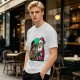 Olive T-Shirt with Santa and Thanksgiving Turkey Graphic