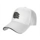 Black baseball cap with 'Here Lies My Motivation' tombstone graphic