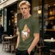 Olive T-Shirt With Cute Lazy Egg On Toast And Bacon Print