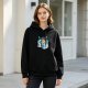 Black hoodie with Spirited Away Chihiro and Haku dragon graphic