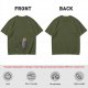 Olive Green T-Shirt With Chibi Bearded Man In Suit Graphic