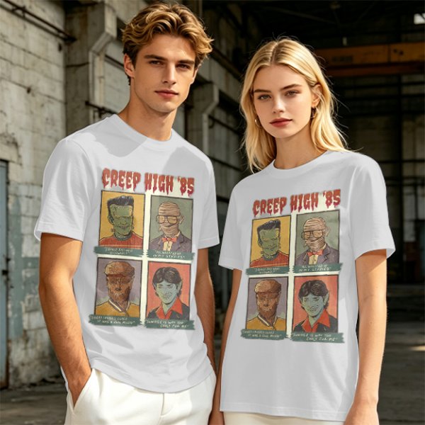 Creep High '85 Monster Characters Graphic T-Shirt