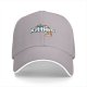Black baseball cap with kitties and rainbow graphic