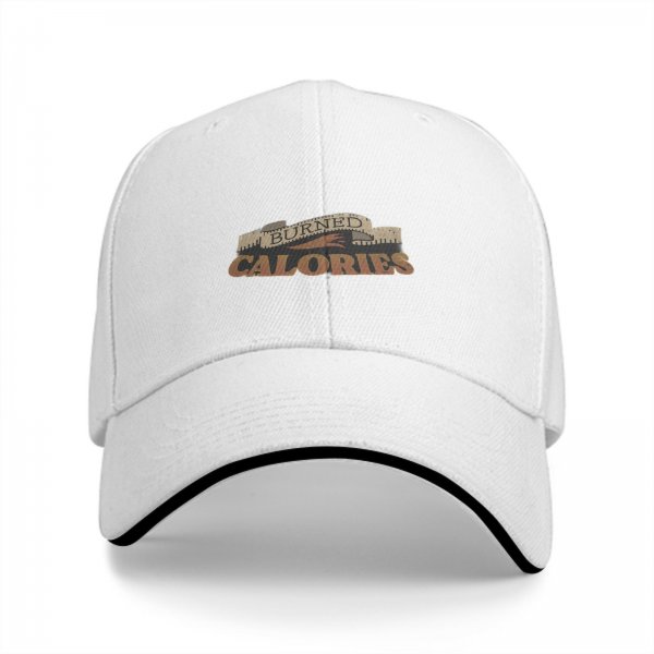 Black Baseball Cap With Burned Calories Graphic Print