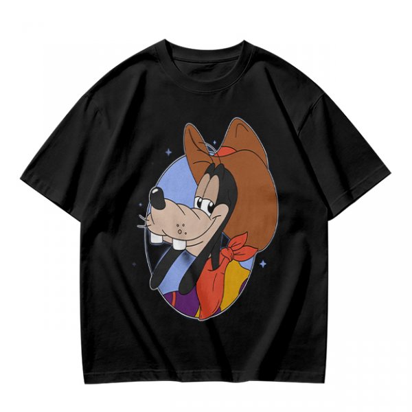 Olive T-Shirt Featuring Cowboy Goofy Cartoon Graphic